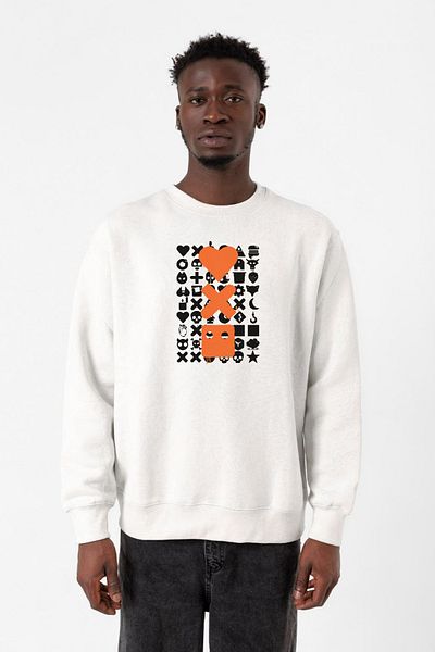 Tshirthane Ανδρικό φούτερ Love Death Robots Orange White 2ip