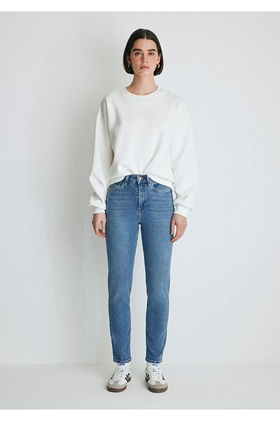 Mavi Pantaloni blugi indigo în formă de stea aurie101077-86789