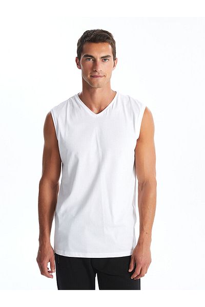LC Waikiki Lw - V-Neck Sleeveless Combed Cotton Men's Tank Top