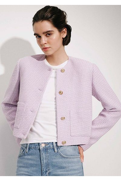 Mavi Lilac Tweed Jacket -1110387-86703 Model