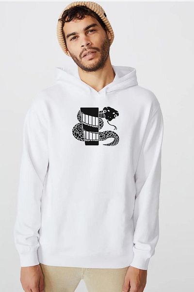 Tshirthane Monogatari Anime Nadeko Snake Symbol Λευκό ανδρικό φούτερ με κουκούλα 3 ιπποδρομιών