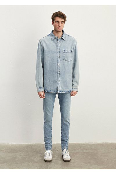 Mavi Dillon 90s Shadowed Light Blue Jean Shirt Regular Fit / Regular Fit0210910-86630