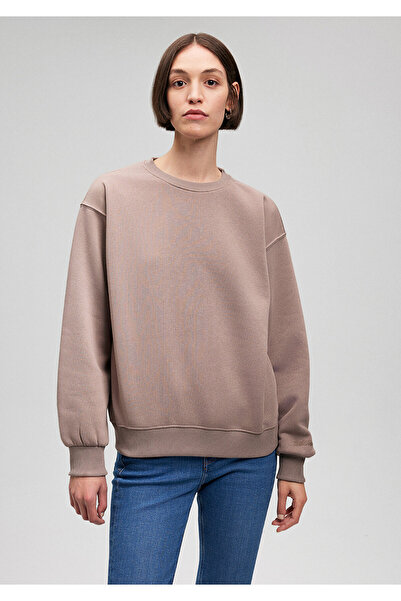 Mavi Bisiklet Yaka Kahverengi Basic Sweatshirt 1610198-70364