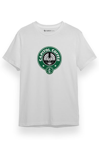 Tshirthane The Hunger Games Capitol Coffee Λευκό κοντομάνικο ανδρικό μπλουζάκι
