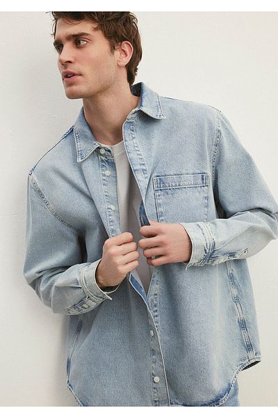 Mavi Dillon 90s Shadowed Light Blue Jean Shirt Regular Fit / Regular Fit0210910-86630