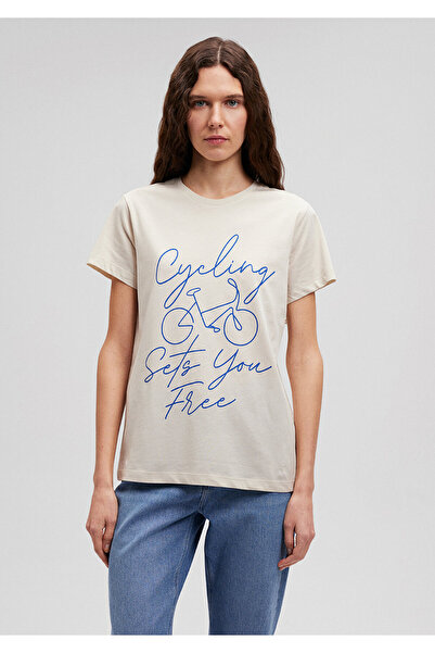 Mavi Beige Slim Fit Bicycle Printed T-Shirt -1612214-70134