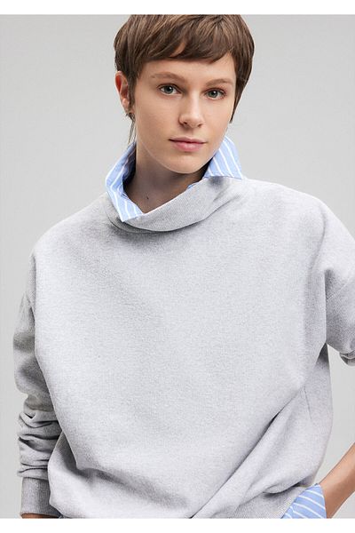 Mavi Μπλουζάκι με όρθιο γιακά γκρι Loose Fit / Loose Relaxed Fit1612285-83096