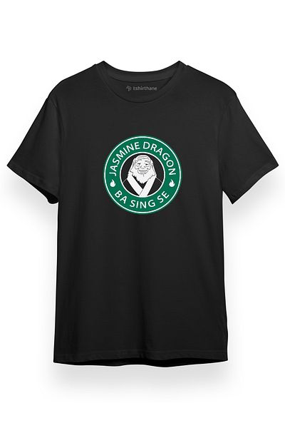 Tshirthane Avatar - The Last Airbender Ανδρικό T-Shirt Jasmine Dragon Αντάχτης Iroh Μαύρο κοντομάνικο