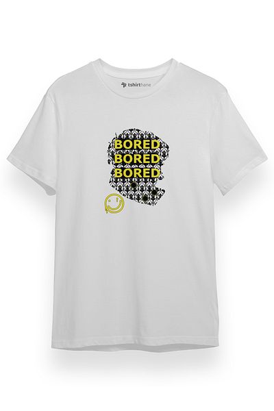 Tshirthane Ανδρικό μπλουζάκι με κοντό μανίκι Sherlock Bored White