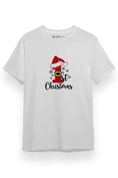 Tshirthane 1ο Χριστουγεννιάτικο Λευκό κοντομάνικο ανδρικό μπλουζάκι