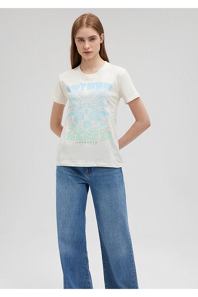 Mavi Tricou alb cu imprimeu fluture Slim Fit / Slim Fit1612395-80194