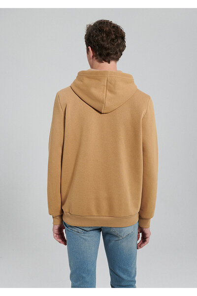 Mavi Kapüşonlu Kahverengi Basic Sweatshirt 0610937-70215