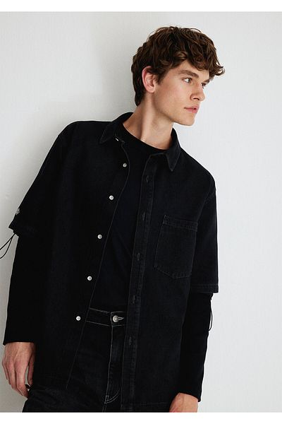 Mavi Oslo MV91 - Anthracite Jean Shirt, Wide Cut, Street Style0210289-87156