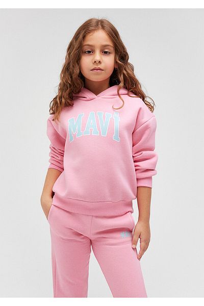 Mavi Logo Printed Hooded Pink Sweatshirt7610035-86953