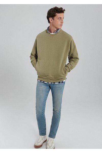 Mavi Φούτερ Χακί Τσέπη Crew Neck 0s10092-71819