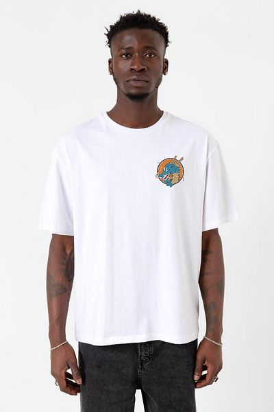 Tshirthane Dragon Ball Z Anime Shenron Λευκό ανδρικό μπλουζάκι μεγάλου μεγέθους