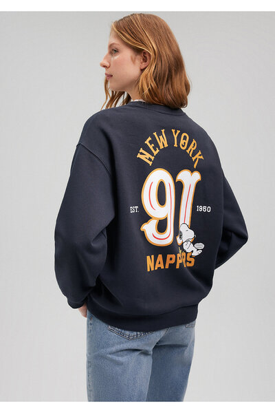 Mavi Snoopy Baskılı Lacivert Sweatshirt 1s10112-87638
