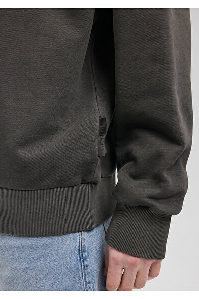 Mavi Kapüşonlu Baskılı Gri Sweatshirt 0S10114-86803