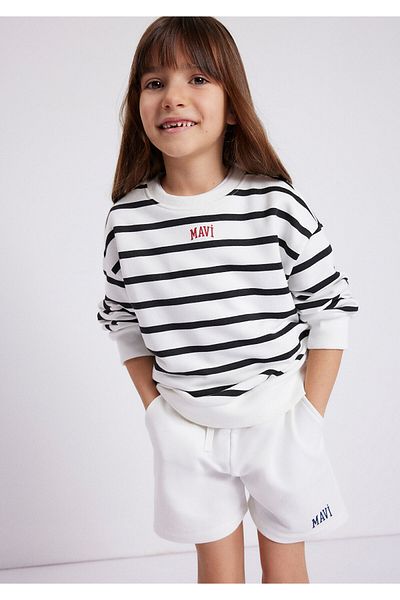 Mavi Schwarzes Sweatshirt mit Streifen und Logo-Aufdruck 7s10038-900