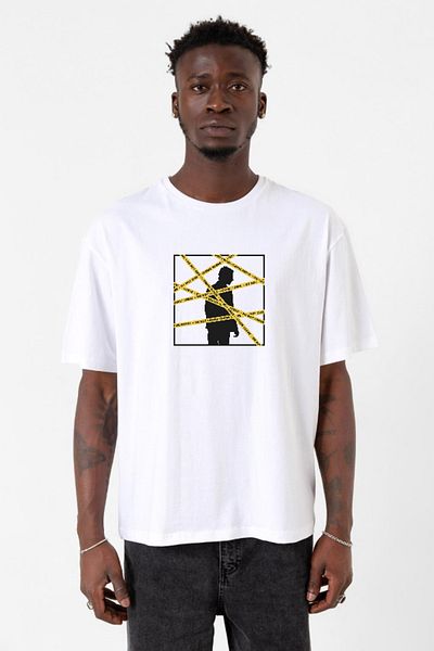 Tshirthane The Mentalist Crime Scene Tape Λευκό ανδρικό μπλουζάκι μεγάλου μεγέθους