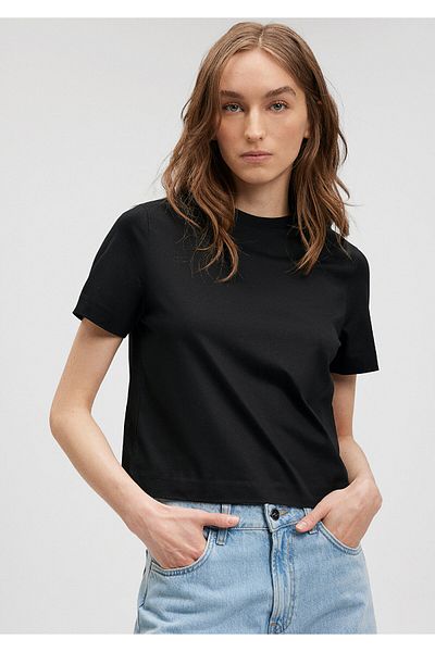 Mavi Μαύρο Basic Cotton T-shirt - Crew Neck, Regular Fit 1612697 -900