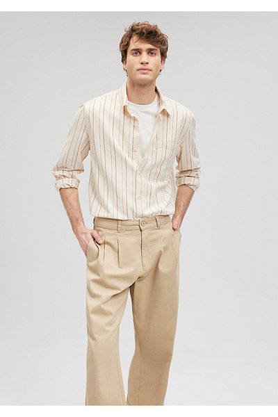 Mavi Beige Red Striped Shirt - Regular Fit0210835-70448