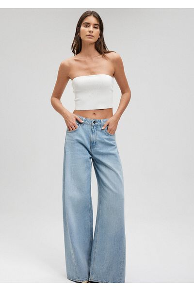 Mavi Tricot alb fără bretele Top Crop/Scurt1710448-70057