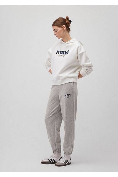 Mavi Graue Jogginghose mit Logo-Print1010757-82816