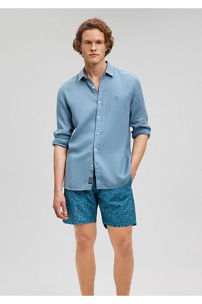 Mavi Blaue bedruckte Badeshorts -0911481-70758