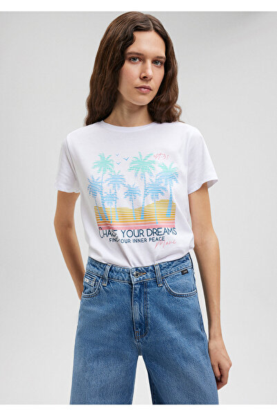 Mavi Beach Printed White T-Shirt Slim Fit / Slim Fit1612409-620