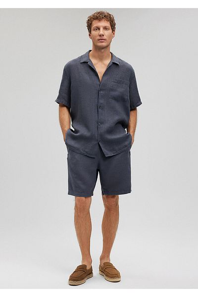 Mavi Anthracite Linen Shorts -0410103-80932 Model