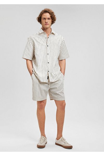 Mavi Μαύρο ριγέ πουκάμισο Loose Fit - 0210879 -70055