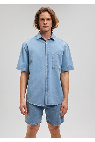 Mavi Indigo Gömlek Oversize / Geniş Kesim 0210878-18790
