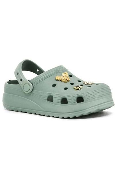 Kids Club Shoes Sonimix EZ0129-01 Sabo Doctor and Nurse Slippers - GREEN Orthopedic Women's Slippers, Thick Sole