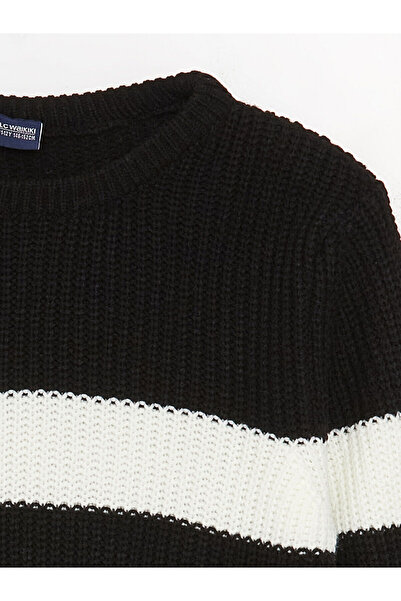 LC Waikiki Lw - Sweter z dzianiny chłopięcej z okrągłym dekoltem i długimi rękawami w paski