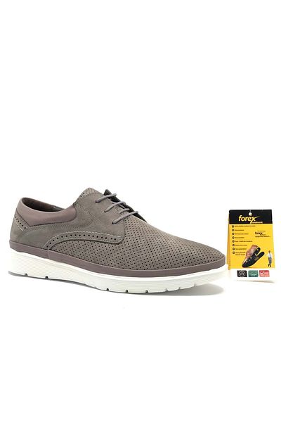 Kids Club Shoes Forex 2969-1 Dr. Προτεινόμενα ανδρικά παπούτσια casual από γνήσιο δέρμα διάτρητο γκρι