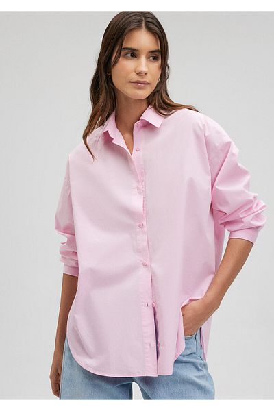 Mavi Koszula z różowej popeliny Oversize / Szeroki krój 1210103-70973