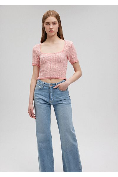 Mavi Pink Knitwear Crop Top - Short Cut1710424-71247