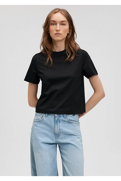 Mavi Μαύρο Basic Cotton T-shirt - Crew Neck, Regular Fit 1612697 -900