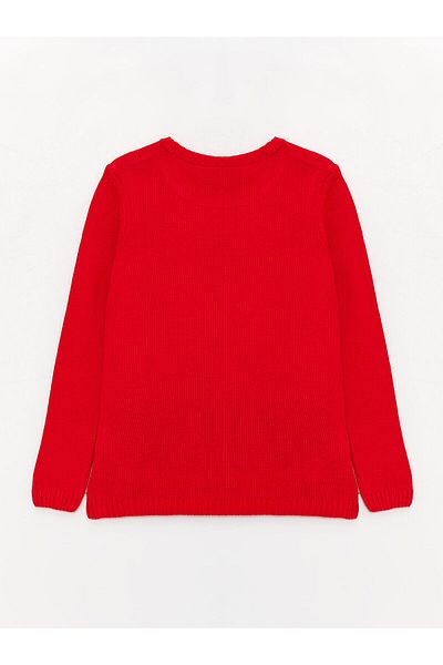 LC Waikiki Lcw Crew Neck Christmas Themed Long Sleeve Girl's Knitwear Sweater