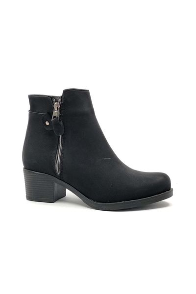 Kids Club Shoes Ayakdaş 2255 Γυναικείες μπότες με φερμουάρ στο πλάι ΜΑΥΡΟ