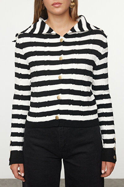 Trendyol Collection Turn-down Collar Ecru Knitwear Cardigan - Twoaw25hi00232