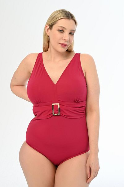 Burgundy Women Plus Size Swimsuits Styles Prices Trendyol