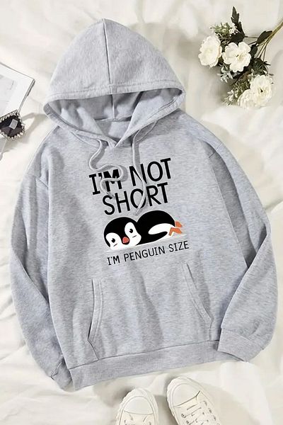 uyguntarz Unisex-Oversize-Sweatshirt – „I'm Not Short“ bedruckt