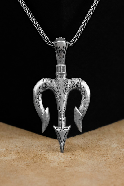 Savis Silver Poseidon Deniz Tanrısı Mızarağı 925 Ayar Gümüş Kolye