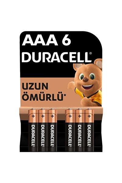 Duracell AAA Alkalin İnce Kalem Pil (6'lı paket) 1,5 V LR03/MN2400