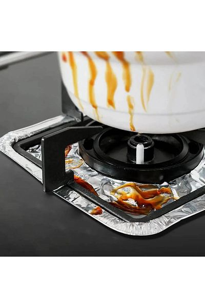 TİNEKE 10 Pieces Reused Heat Resistant Stove and Grill Protective Foil