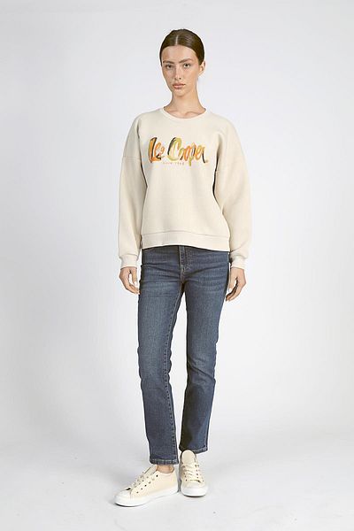 Lee Cooper Дамски суитшърт с обло деколте Tila - цвят камък
