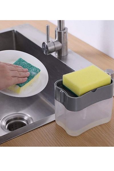 MR.PRATİC Spongematic with Detergent Tank and Pump - Dish Sponge 380 Ml