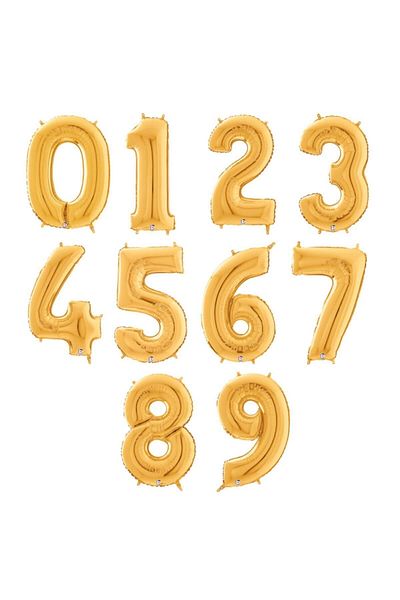 partidolu Gold Color Number Foil Balloon 100 Cm